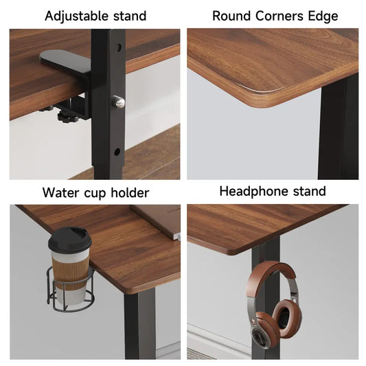 UPDesk Pro Max Electric Standing Desk — Dual Monitor Shelves Included, 3 Sizes