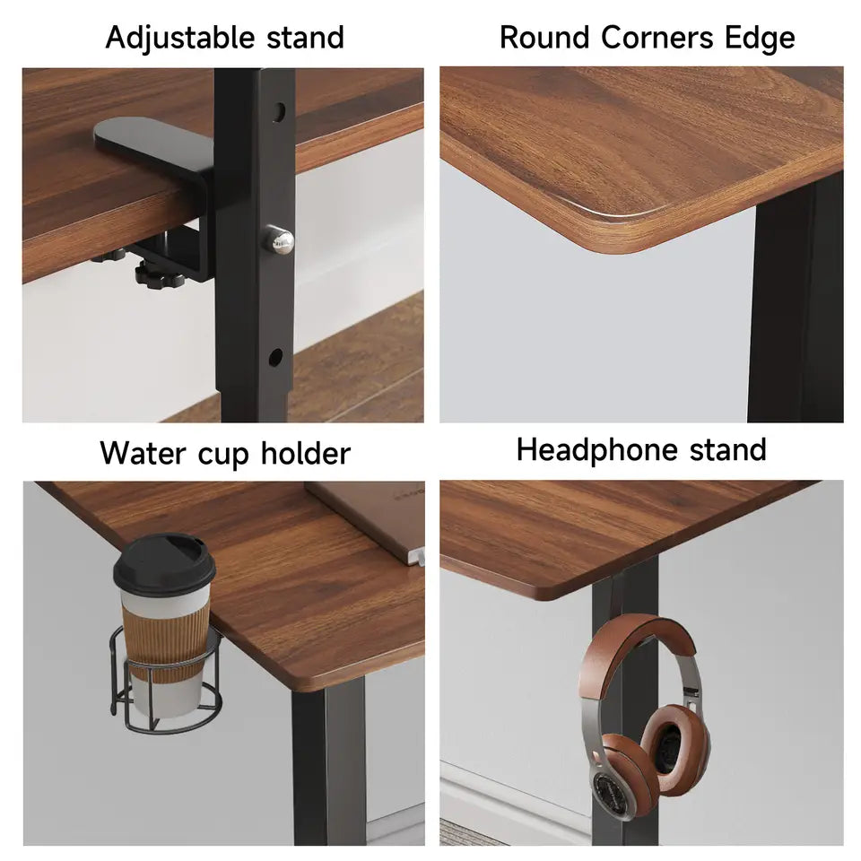 UPDesk Pro Max Electric Standing Desk — Dual Monitor Shelves Included, 3 Sizes